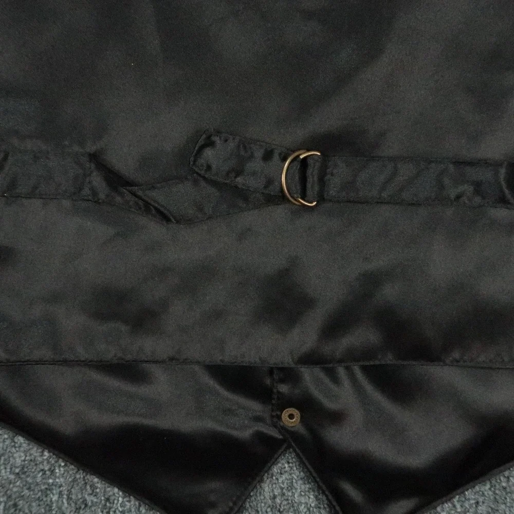 Scully Vest Mens Large Black Suede Leather Lined Western V Neck Snap